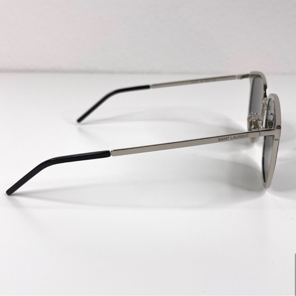 SAINT LAURENT SL 272/K Silver Grey Square Flat Sunglasses NEW - Picture 15 of 15